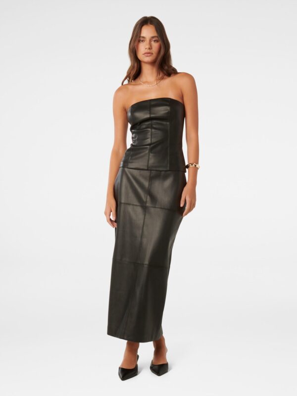 Anais Strapless PU Bustier Top