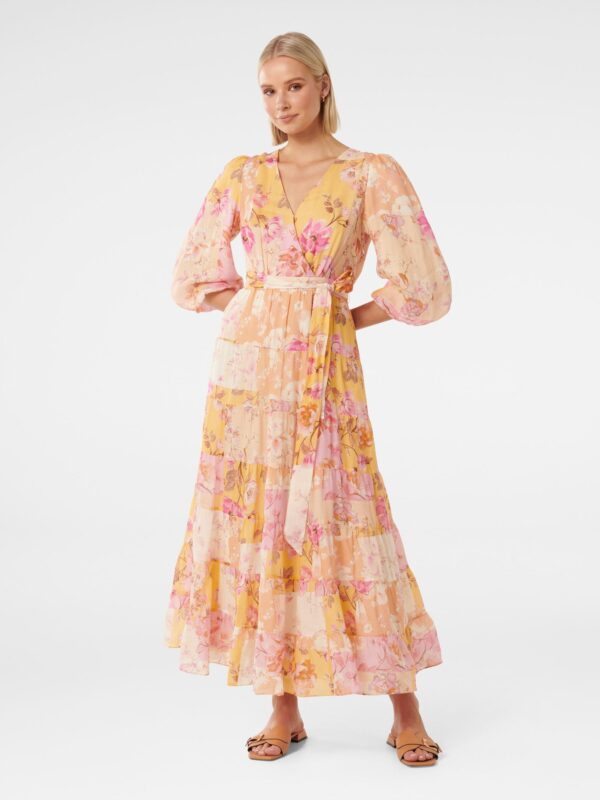 Imogen Tiered Wrap Midi Dress
