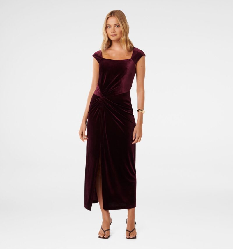 Lara Cap Sleeve Velvet Gown