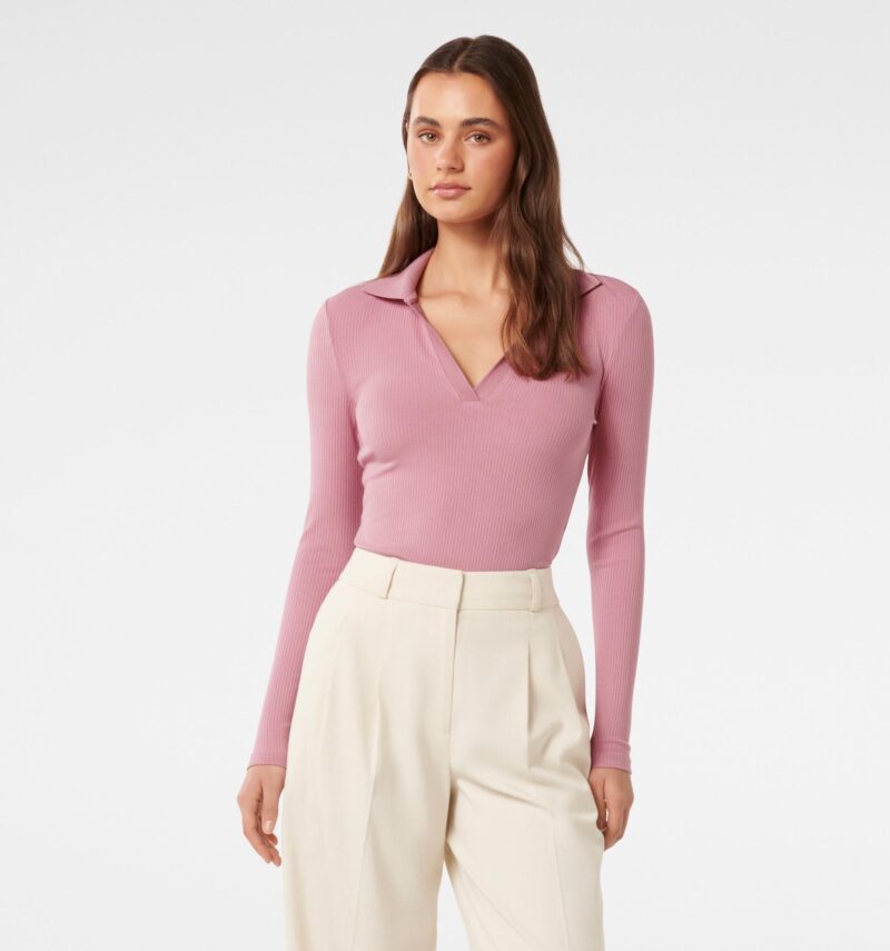 Paris VNeck Polo Long Sleeve T