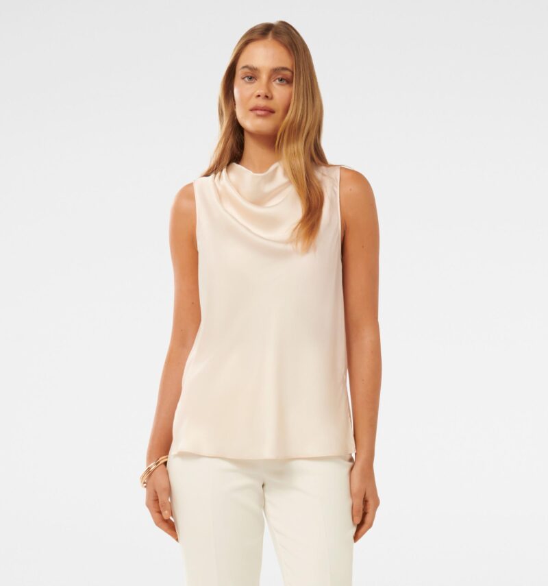 Sallie Satin Cowl Tank